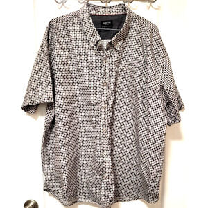 GEOMETRIX Button Up Shirt Red Blue Diamonds and Circles Mens 5XL Drill Clothing